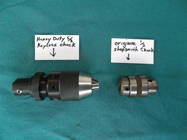 New Heavy Duty Key Less 5/8 Drill Chuck Upgrade For Shopsmith Mark V Greenie