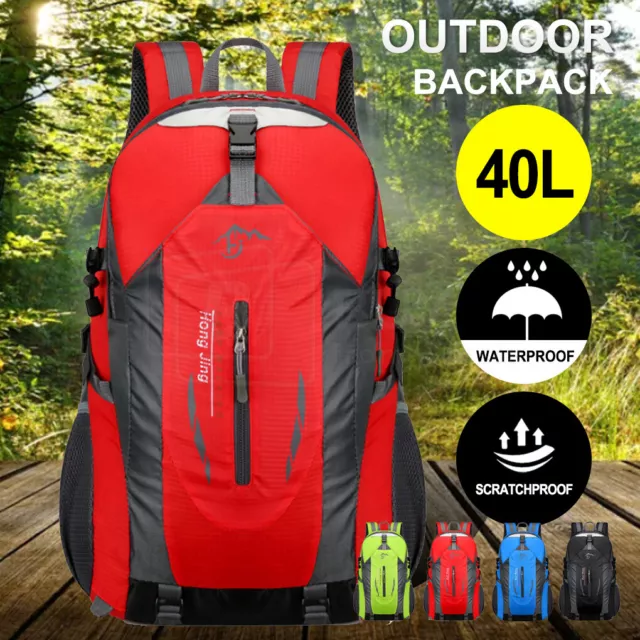 40L Hiking Camping Bag Large Waterproof Backpack Outdoor Travel Luggage Rucksack