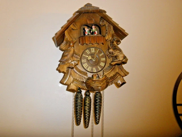 N 2) ANCIENNE pendule coucou en Bois EUR 60,00 - FR