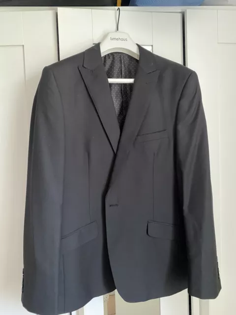 Limehaus Mens Suit Jacket Black 34