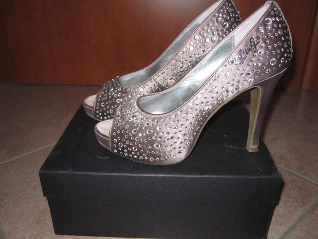 SCARPE DONNE DECOLLETE IN RASO SPUNTATE CON STRASS col. CENERE marca LIU JO N.39