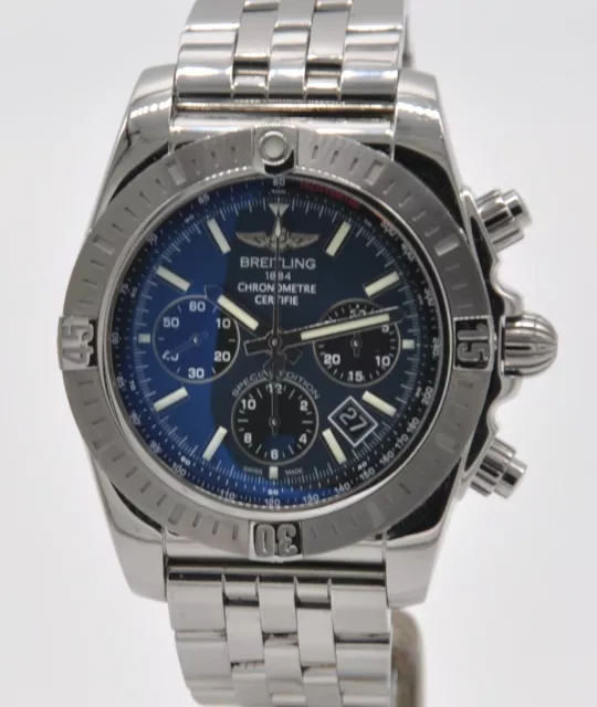 Breitling Chronomat B01 Chronograph Blue JAPAN Special Steel 44mm AB0115111C1A1