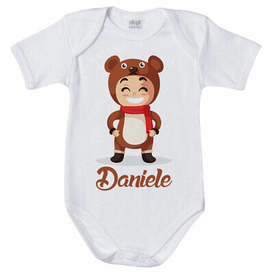Body neonato personalizzato con nome baby orso