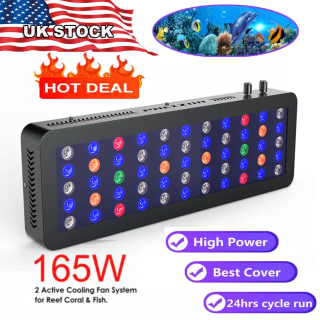 165W Full Spectrum Coral Reef Fish Tank LED Planted Aquarium Light for All Water