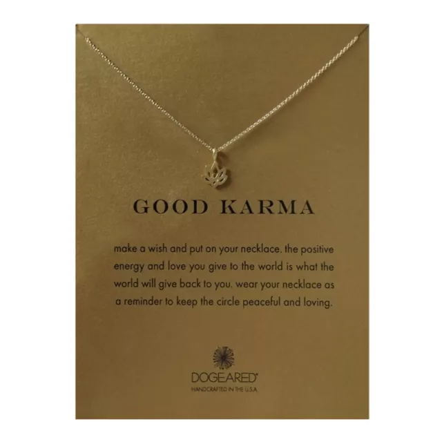 Dogeared Gold Dipped Good Karma Necklace - Happy Lotus Charm