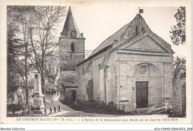 ACAP3-49-0287 - LE COUDRAY-MACOUARD - L'Eglise et le Monument aux morts de la