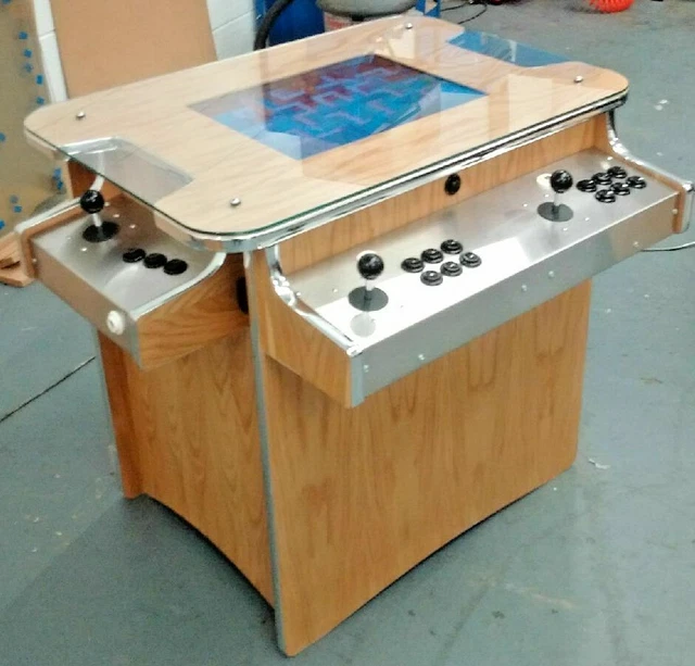 ARCADE MACHINE 1000 Retro Games 2 Player Oak Cocktail Table Arcade, 2yr ...