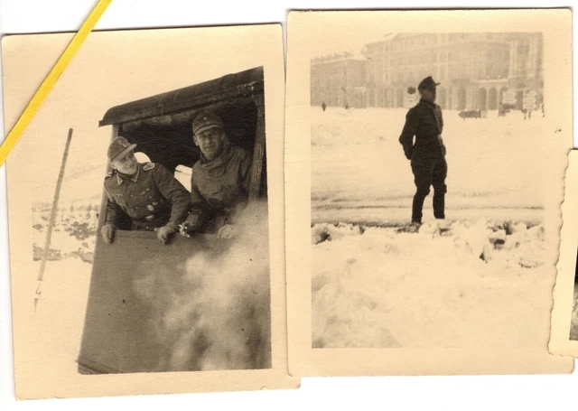 FOTO/PHOTO 3X WEHRMACHT in Cuneo, Demonte, Italien, Südfront, Januar