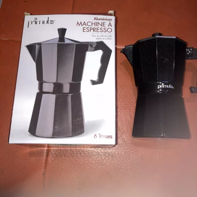 Aluminum 6 Cup Stovetop Espresso Maker - Black - Primula - New In Box