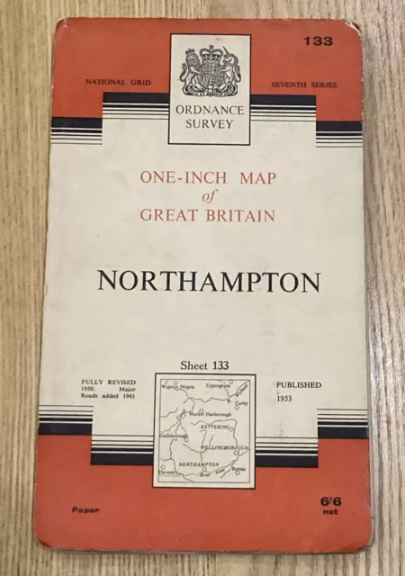 Ordnance Survey One-Inch Map Of Great Britain Sheet 133 Northampton 1961