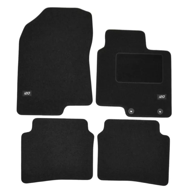 LOGO Fully Tailored black floor car mats for Hyundai i20 2020-up 4pcs