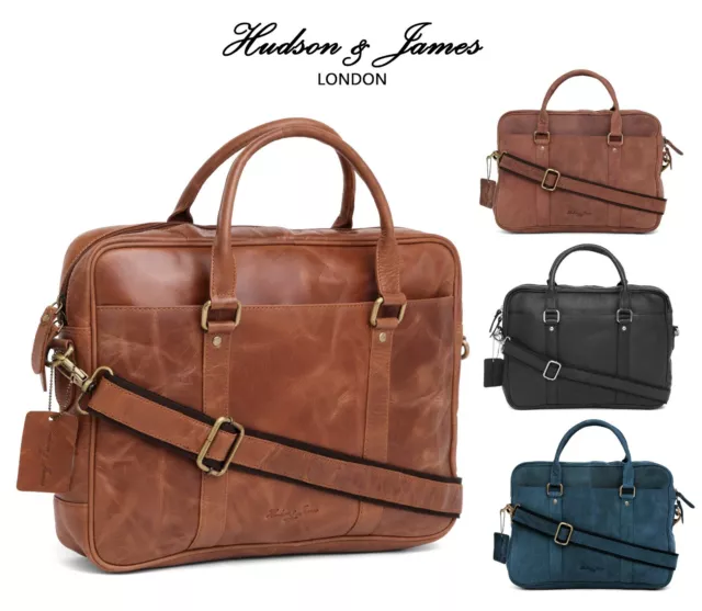 Leather Laptop Bag Designer Briefcase Shoulder Cross Body Work Messenger Case