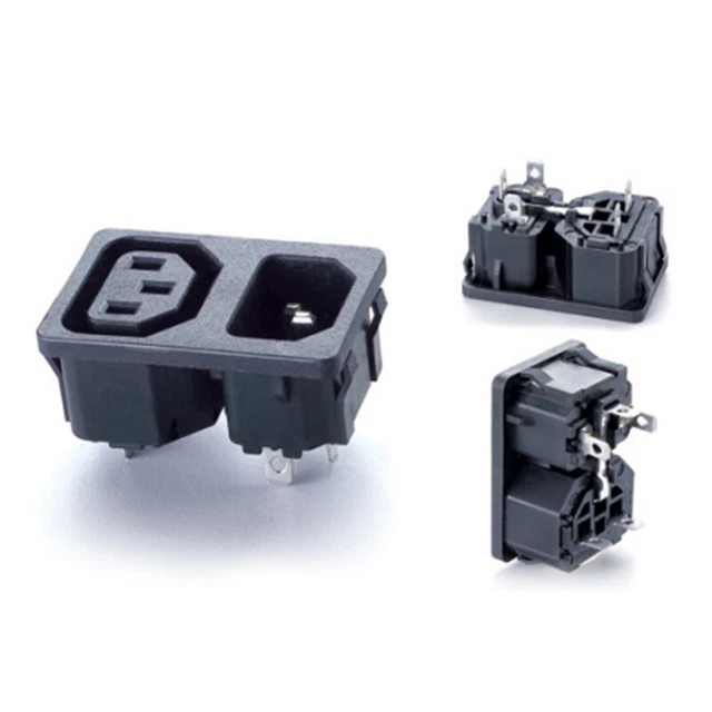 C13 C14 In 1 Male Female Panel Mount Inlet Ac Power Socket Connector