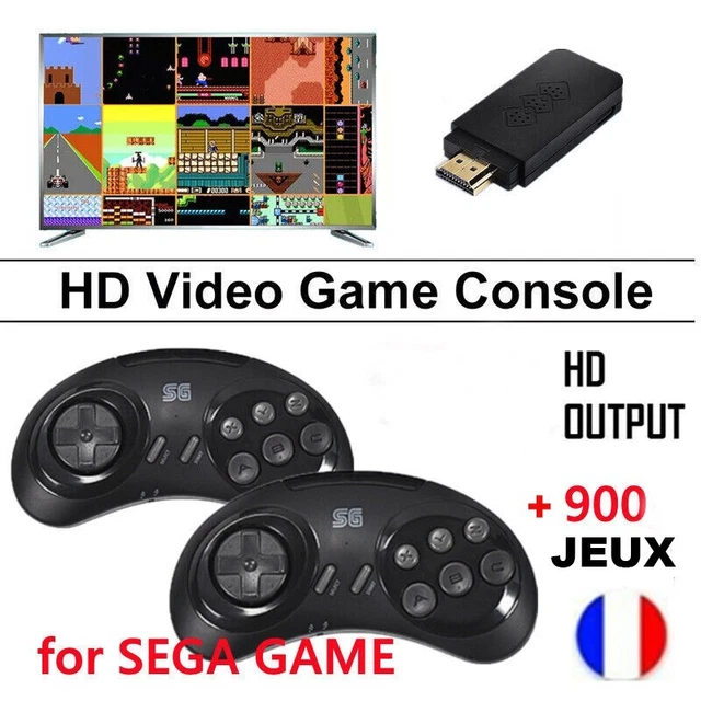 Sega Megadrive 2 Avec Jeux Et 3 Manettes – Console De Salon Noire – Occasion