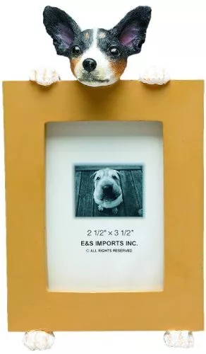 Rat Terrier Picture Frame Holds Your Favorite 2.5 by 3.5 Inch Photo, Hand Pai...