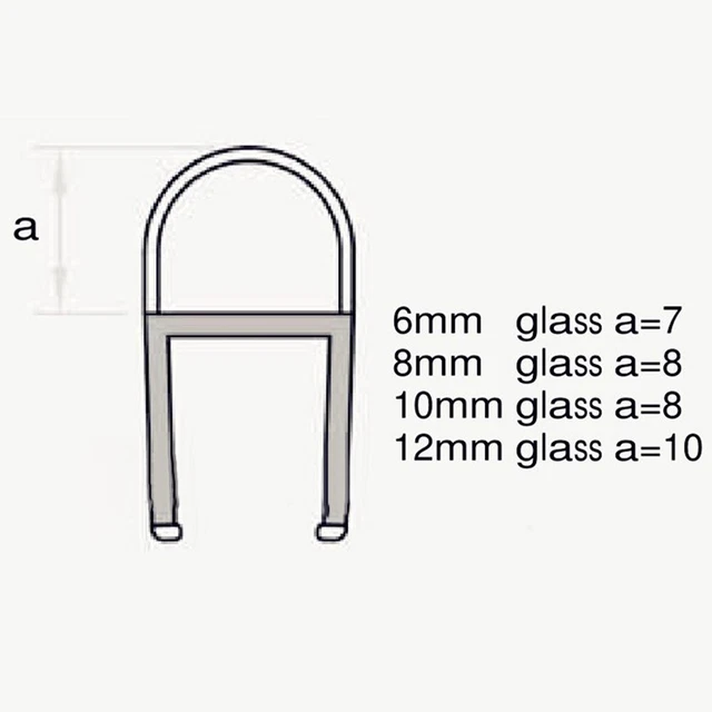 Sello de ducha de alta calidad 1 pieza para todas las puertas de vidrio transparente universal