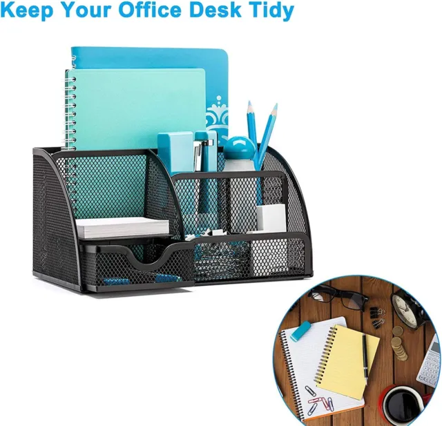 Mesh Büro-Organizer Schreibtischorganizer Ordnungssystem Stiftehalter Ablagebox
