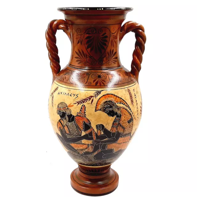 Greek Pottery Vase Amphora 36cm,Showing Achilles and Patroclus