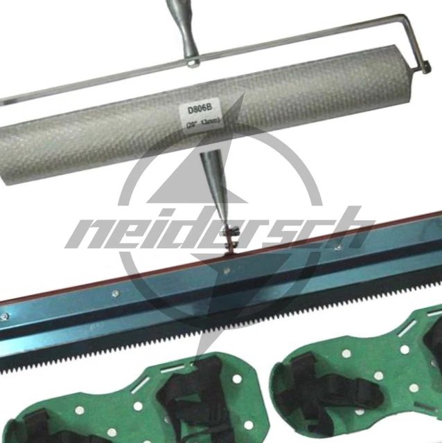 Kit de herramientas autonivelante de cemento pintura de piso epoxi hoja de rodillo pico NUEVO