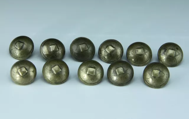 11 Asian Islamic Brass Shank Buttons 19th. C.