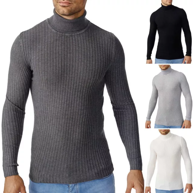 Tazzio Herren Pullover Rollkragenpullover Pulli Strickpullover Feinstrick Strick