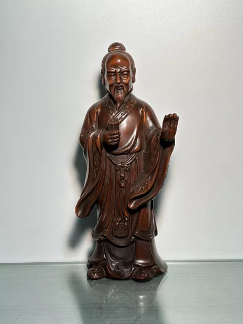 Vintage Chinese Boxwood Carved Figure Statue Wooden Figurines Decoration Artwork