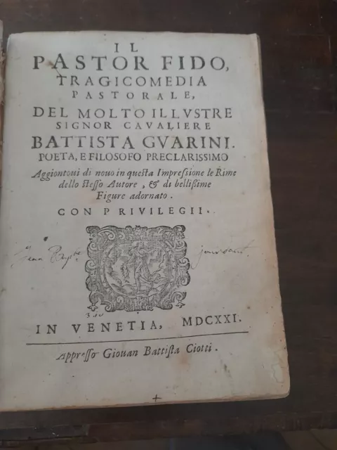 Battista Guarini, Il Pastor Fido E Rime, 1621