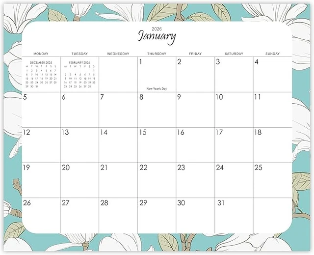 2026 MAGNETIC CALENDAR for Refrigerator - 18 Month Floral Design Fridge ...