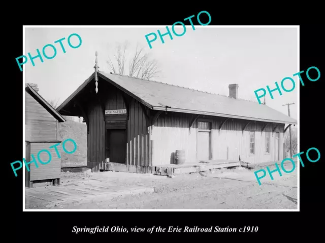 OLD LARGE HISTORIC PHOTO OF SPRINGFIELD OHIO THE ERIE RAILROAD STATION c1910 2