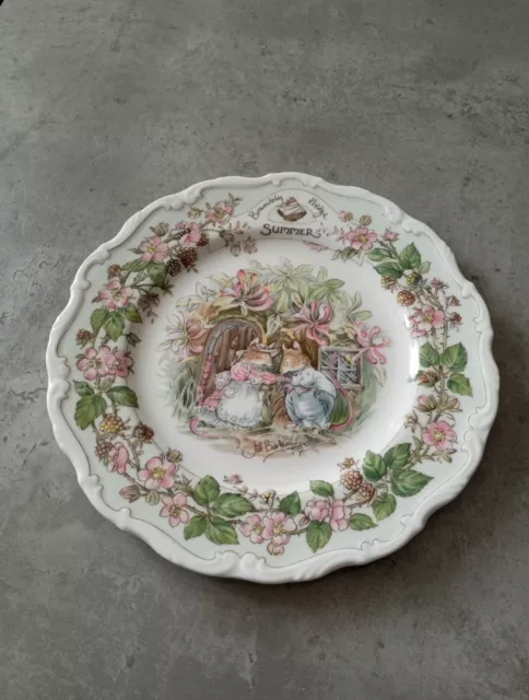 Vintage 1982 Royal Doulton Brambly Hedge SUMMER 8 Inch Plate  1st Quality