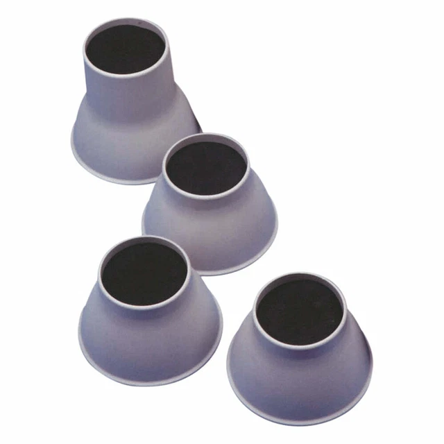 4 piezas elevadoras de cama de plástico gris - soporta la mayoría de los muebles - aumento de altura de 140 mm