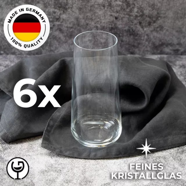 6x Trinkglas "Iris" 300ml Kristallglas Germany – Wasserglas, Limoglas,Gläser-Set