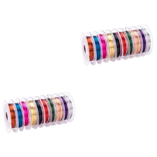 20 Rolls Assorted Color Metal Copper Wire Flexible Artistic Jewelry Painted