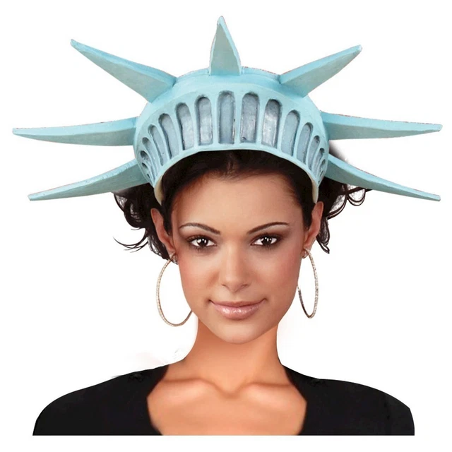 Statue Of Liberty Head Piece Tiara Lady America Patriotic Hat Crown Costume