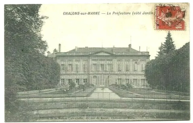 CPA 51 CHALONS-sur-MARNE (in CHAMPAGNE), the prefecture garden side, dated 1908