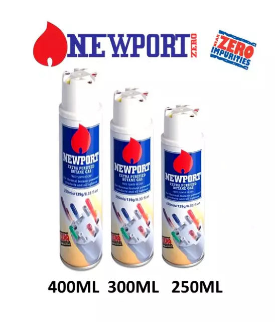 Newport Butane Zero Impurities Butane Gas Lighter Refill 250ml 300ml 400ml BHO