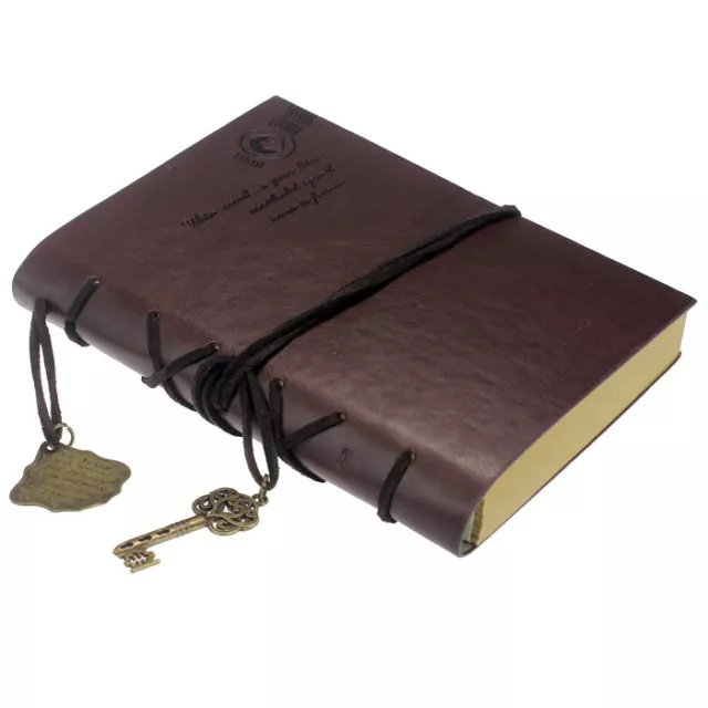 New Vintage Magic Key String Retro Leather Note Book Diary Notebook❤️ 3