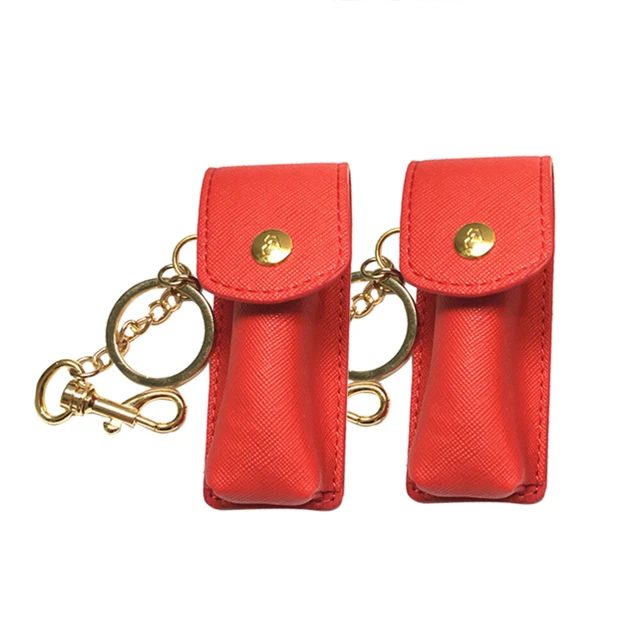 2 Pcs Porte-clés Keyblade Porte-rouge À Lèvres Étui En Cuir Voyage
