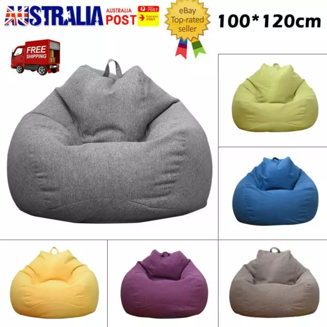 3 Size Large Bean Bag Chair Couch Sofa Cover Indoor  Adults Kids Lazy Lounger ＠