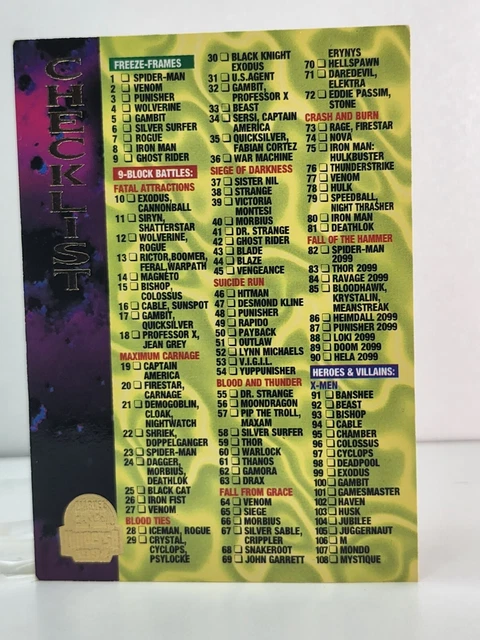 1994 Marvel Universe Base Set (Pick a Card and Complete Your Set)
