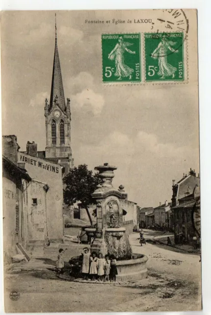 LAXOU - Meurthe and Moselle - CPA 54 - the fountain and the church
