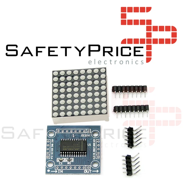 MODULE MATRICE 8X8 LED ROUGE MAX7219 matrice cascade arduino SP REF602 ...