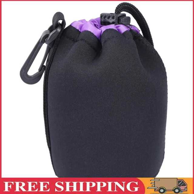 Neoprene Camera Lens Pouch Drawstring Waterproof Shockproof Soft Bag (M)