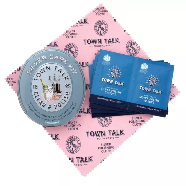 Panno professionale KIT per lucidare l'argento (8 panni) Town Talk