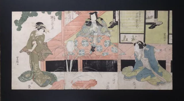 Japanischer Ukiyo-e Nishiki-e Holzschnitt 3-990 Utagawa ToyokuniⅠ 1821