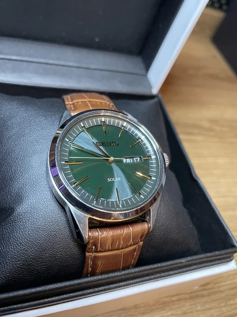 Solar Powered Seiko Solar Sne529p1 Đồng Hồ Nam Seiko Dark Green