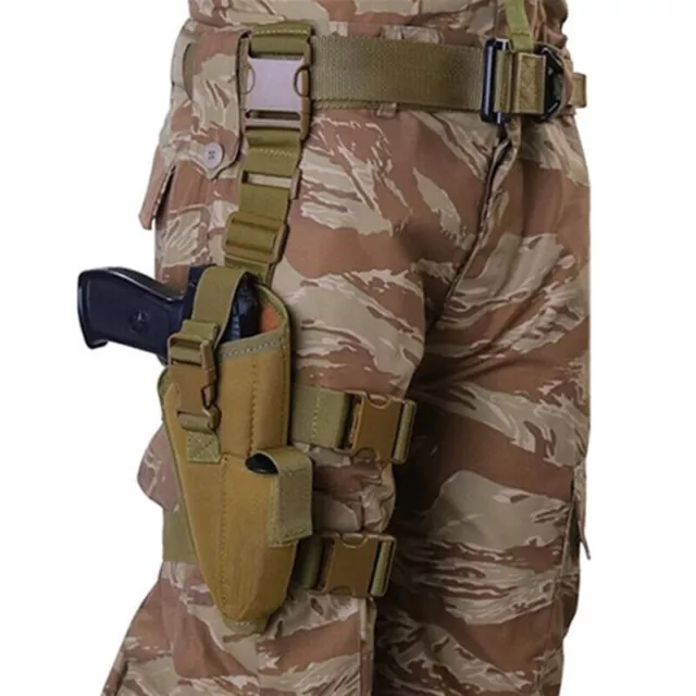 Military Drop Leg Holster Tactical Thigh Pistol Gun Pouch Right Hand  Adjustable