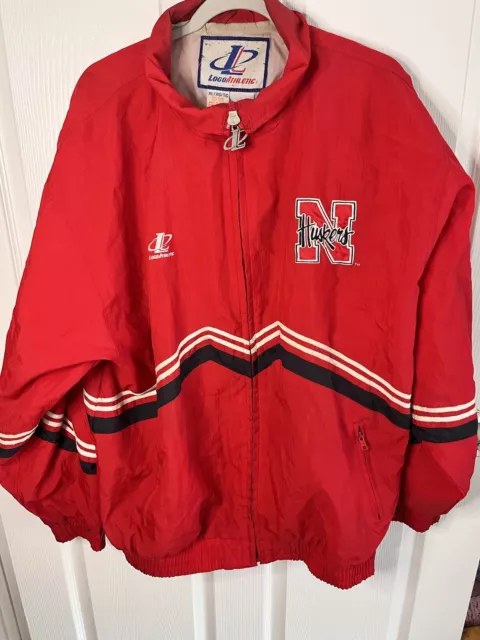 Nebraska Huskers Vintage 90s Logo Athletic Jacket Size XL Embroidered Logo Corn