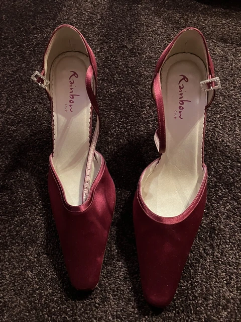 Scarpe con tacco rosso scuro Rainbow Club taglia UK 5,5