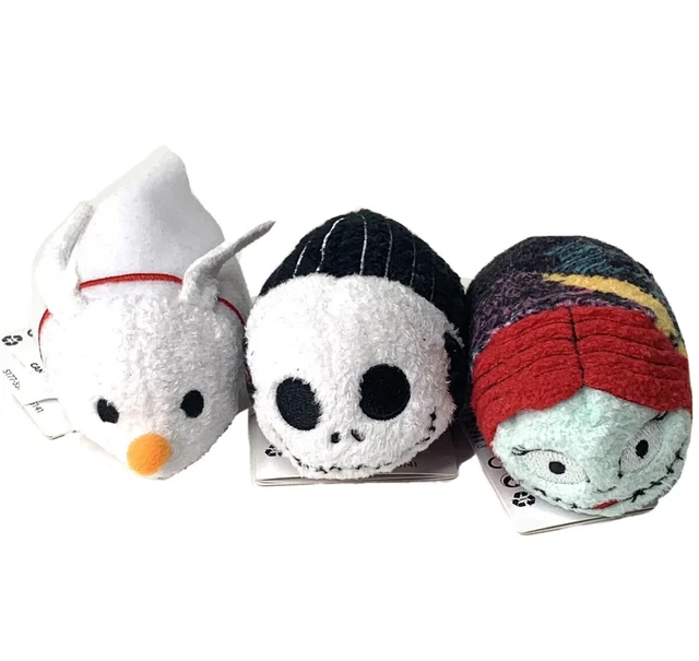 Disney Nightmare Before Christmas Jack Sally Zero 3” Tsum Tsum Mini Plush Toy